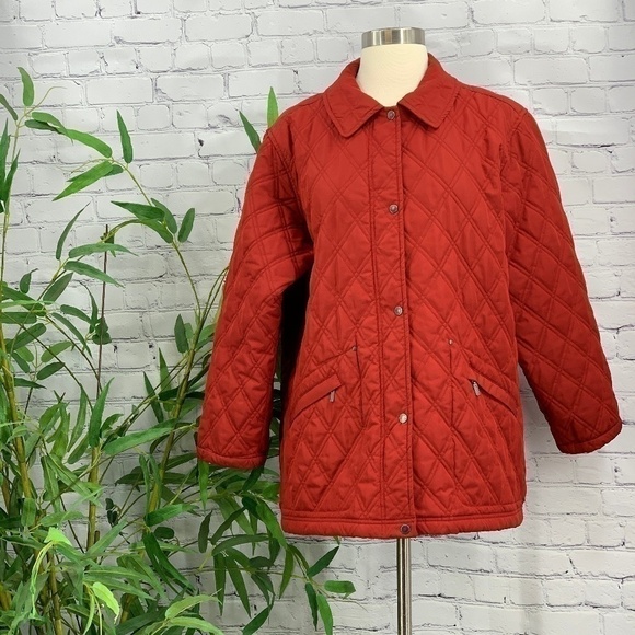 Pacific Trail Rust Quilted Button Down Jacket
